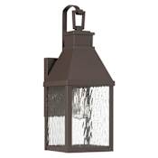 Thesis Glencrest 1 Light 18" Tall Outdoor Wall Sconce with Clear Water Glass Dark Bronze
