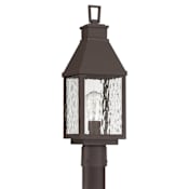 Thesis Glencrest 1 Light 20" Exterior Post Light with Clear Water Glass Dark Bronze