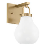 Thesis Mansfield 1 Light 6" Wide Bathroom Sconce with Opal Glass Shade Champagne Gold