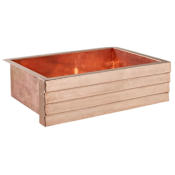 Thompson Traders Tiered Lucca 33" Farmhouse Single Basin Copper Kitchen Sink Rose Gold