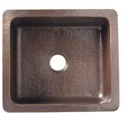 Thompson Traders Petit Lucca 25" Apron-Front Single Basin Copper Kitchen Sink for Undermount or Drop-In Installations Antique Copper