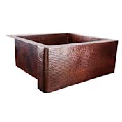 Thompson Traders Legacy 25" Single Basin Copper Kitchen Sink for Undermount or Farmhouse Installations Black Copper