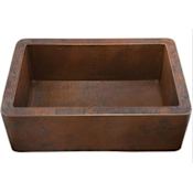 Thompson Traders Drop In / Undermount Toscana Farmhouse Single Bowl Hand Hammered Copper Sink from the Legacy Collection Black Copper