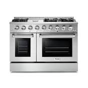 Thor Kitchen 48 Inch Wide 6.7 Cu. Ft. Capacity Freestanding Gas Range with Griddle and Automatic Re-Ignition System Stainless Steel