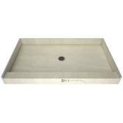 Tile Redi Redi Base 60" x 30" Rectangular Shower Base with Single Threshold and Center Drain Brushed Nickel