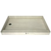 Tile Redi Redi Base 60" x 34" Rectangular Shower Base with Single Threshold and Left Drain Brushed Nickel