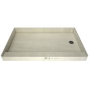 Tile Redi Redi Base 54" x 37" Rectangular Shower Base with Single Threshold and Right Drain Brushed Nickel