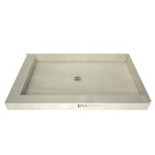 Tile Redi Redi Base 42" x 66" Rectangular Shower Base with Double Threshold and Center Drain Polished Chrome