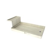 Tile Redi Base'N Bench 30" x 60" Rectangular Shower Base with Single Threshold and Right Drain Polished Chrome