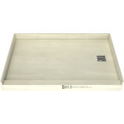 Tile Redi Redi Base Single Curb Tileable Shower Pan - 32" x 48" Right Drain Brushed Nickel