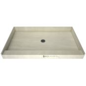 Tile Redi Redi Base 60" x 32" Rectangular Shower Base with Single Threshold and Center Drain Brushed Nickel