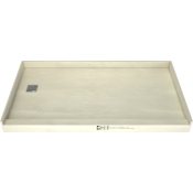 Tile Redi Redi Base Single Curb Tileable Shower Pan - 32" x 60" Left Drain Brushed Nickel