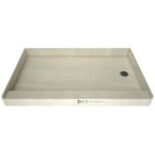 Tile Redi Redi Base 48" x 36" Rectangular Shower Base with Single Threshold and Right Round Drain Brushed Nickel