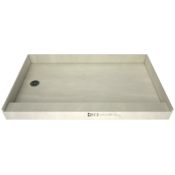 Tile Redi Redi Base 48" x 42" Rectangular Shower Base with Single Threshold and Left Drain Brushed Nickel