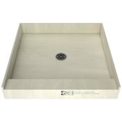 Tile Redi Redi Base 48" x 48" Square Shower Base with Single Threshold and Center Drain Brushed Nickel