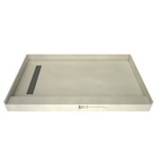 Tile Redi Redi Trench 36" x 42" Rectangular Shower Base with Single Threshold and Left Drain Brushed Nickel
