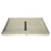 Tile Redi Redi Trench 60" x 36" Rectangular Shower Base with Single Threshold and Center Drain Brushed Nickel