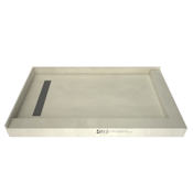 Tile Redi Redi Trench 36" x 72" Rectangular Shower Base with Double Threshold and Left Drain Brushed Nickel