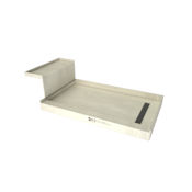 Tile Redi Base'N Bench 72" x 42" Rectangular Shower Base with Single Threshold and Right Drain Brushed Nickel