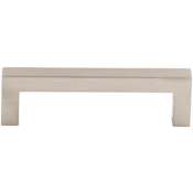 Top Knobs Square 3-3/4 Inch Center to Center Handle Cabinet Pull from the Asbury Collection Brushed Satin Nickel