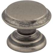 Top Knobs Flat 1-3/8 Inch Mushroom Cabinet Knob from the Dakota Collection Pewter Antique
