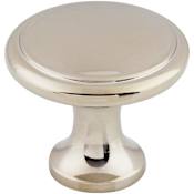 Top Knobs Ringed 1-1/8 Inch Mushroom Cabinet Knob from the Asbury Collection Polished Nickel
