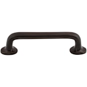Top Knobs Rounded 4 Inch Center to Center Handle Cabinet Pull from the Aspen Collection Medium Bronze