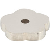 Top Knobs Flower 1 Inch Knob Backplate from the Aspen II Series Polished Nickel