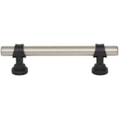 Top Knobs Bit 3-3/4 Inch Center to Center Bar Cabinet Pull Pewter Antique / Flat Black