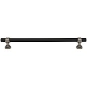 Top Knobs Bit 8-13/16 Inch Center to Center Bar Cabinet Pull Flat Black and Pewter Antique