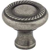 Top Knobs Swirl Cut 1-1/4 Inch Mushroom Cabinet Knob from the Somerset II Collection Pewter Antique