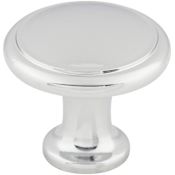 Top Knobs Ringed 1-1/8 Inch Mushroom Cabinet Knob from the Nouveau Collection Polished Chrome