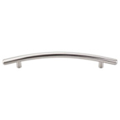 Top Knobs Curved 6-5/16 Inch Center to Center Bar Cabinet Pull from the Nouveau Series - 10 Pack Brushed Satin Nickel