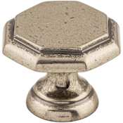 Top Knobs Devon 1-1/4 Inch Geometric Cabinet Knob from the Britannia Collection Pewter Antique