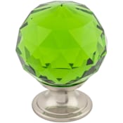 Top Knobs Green 1-3/8 Inch Round Cabinet Knob from the Crystal Collection Brushed Satin Nickel
