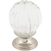 Top Knobs Clear 1-1/8 Inch Round Cabinet Knob from the Crystal Collection Brushed Satin Nickel