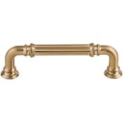 Top Knobs Reeded 3-3/4 Inch Center to Center Handle Cabinet Pull from the Chareau Collection Honey Bronze