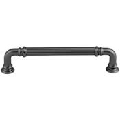 Top Knobs Reeded 5 Inch Center to Center Handle Cabinet Pull from the Chareau Collection Ash Gray