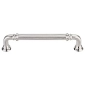 Top Knobs Reeded 5 Inch (128 mm) Center to Center Handle Cabinet Pull from the Chareau Series - 10 Pack Brushed Satin Nickel