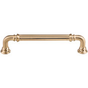 Top Knobs Reeded 5 Inch Center to Center Handle Cabinet Pull from the Chareau Collection Honey Bronze