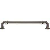 Top Knobs Reeded 7 Inch Center to Center Handle Cabinet Pull from the Chareau Collection Ash Gray