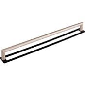 Top Knobs Kinney 12 Inch Center to Center Handle Cabinet Pull with Hollins Backplate from the Lynwood Collection Brushed Satin Nickel / Flat Black