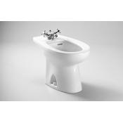 TOTO Piedmont Floor Mounted Porcelain Horizontal Bidet Fixture for Single Hole Faucets - Faucet not Included Cotton