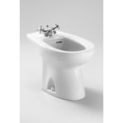TOTO Piedmont Floor Mounted Porcelain Horizontal Bidet Fixture for Single Hole Faucets - Faucet not Included Colonial White