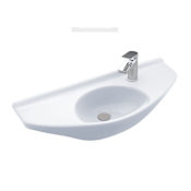 TOTO 29-1/2" Wall Mounted Bathroom Sink with Single Faucet Hole Drilled and CeFiONtect Ceramic Glaze Cotton