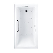 TOTO Clayton 60" Acrylic Air Bathtub for Deck Mounted or Drop-In Installation with Integrated Two Sided Tile Flange, Left Drain and Right Blower Cotton
