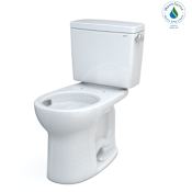 TOTO Drake 1.28 GPF Two Piece Round Chair Height Toilet with Right Hand Lever Cotton