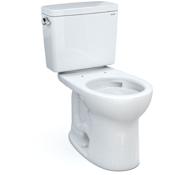 TOTO Drake 1.6 GPF Two Piece Round Chair Height Toilet with Left Hand Lever Cotton