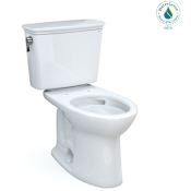 TOTO Drake 1.28 GPF Two Piece Elongated Chair Height Toilet with Left Hand Lever Cotton