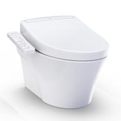 TOTO Washlet+ AP Wall-hung Elongated Toilet And Washlet S2 And Duofit In-wall 0.9 And 1.28 GPF Dual-flush Tank System Matte Silver